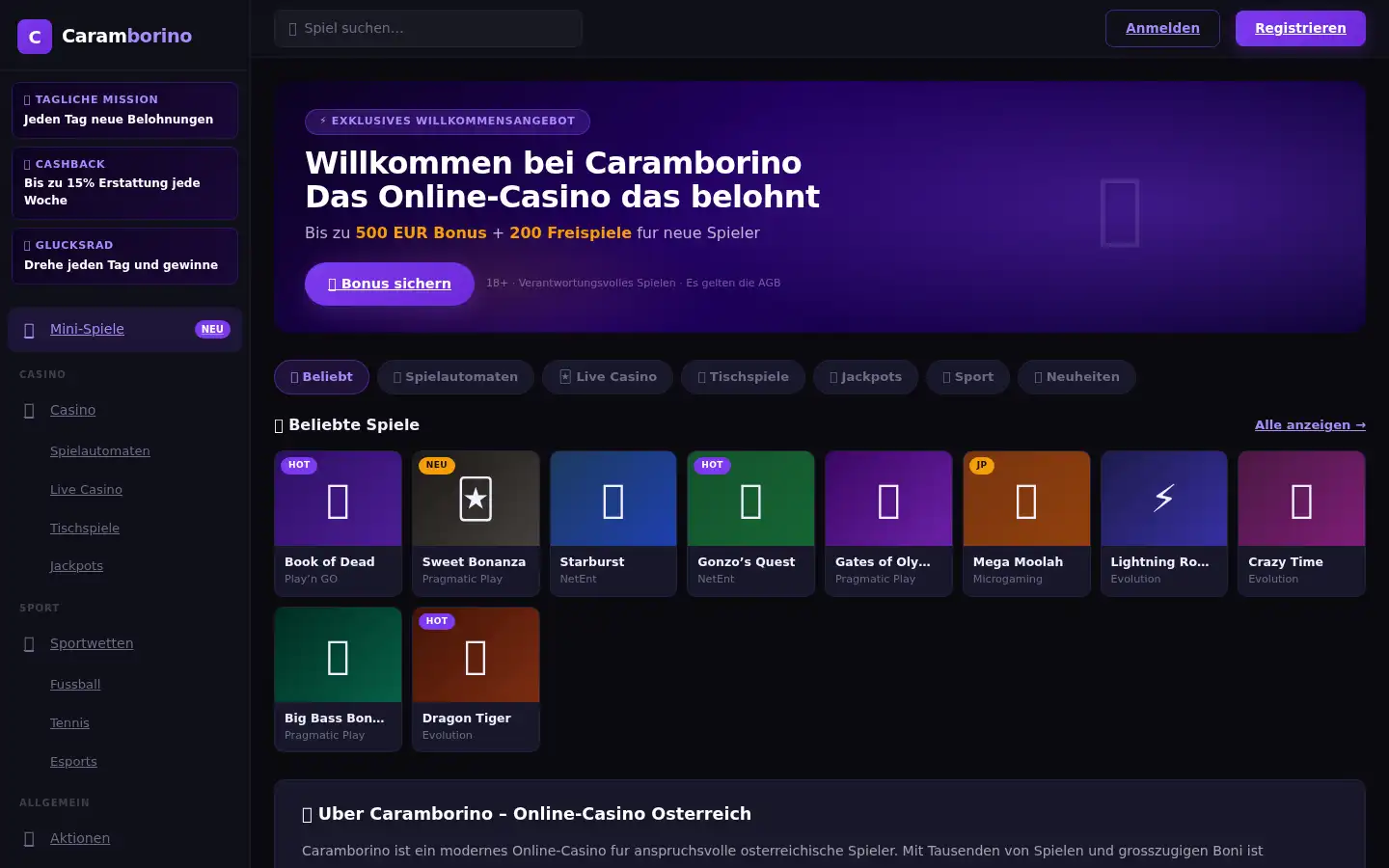 Screenshot of caramborino.org