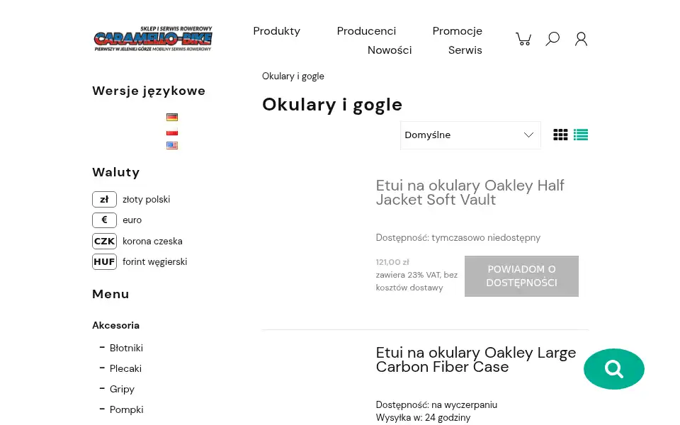 Screenshot of caramello-bike.pl