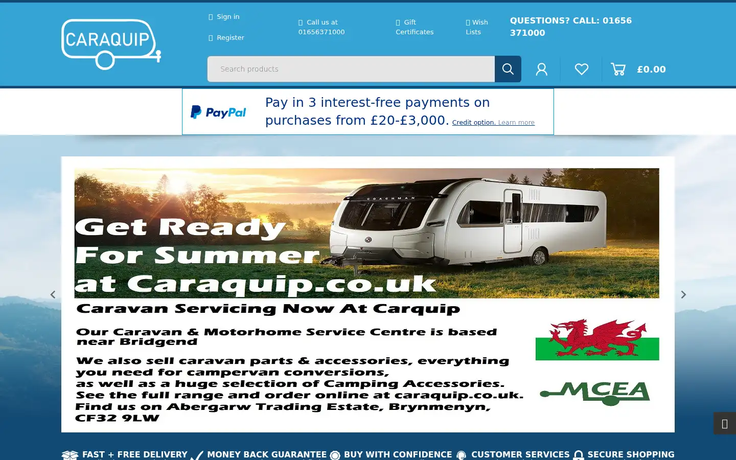 Screenshot of caraquip.co.uk