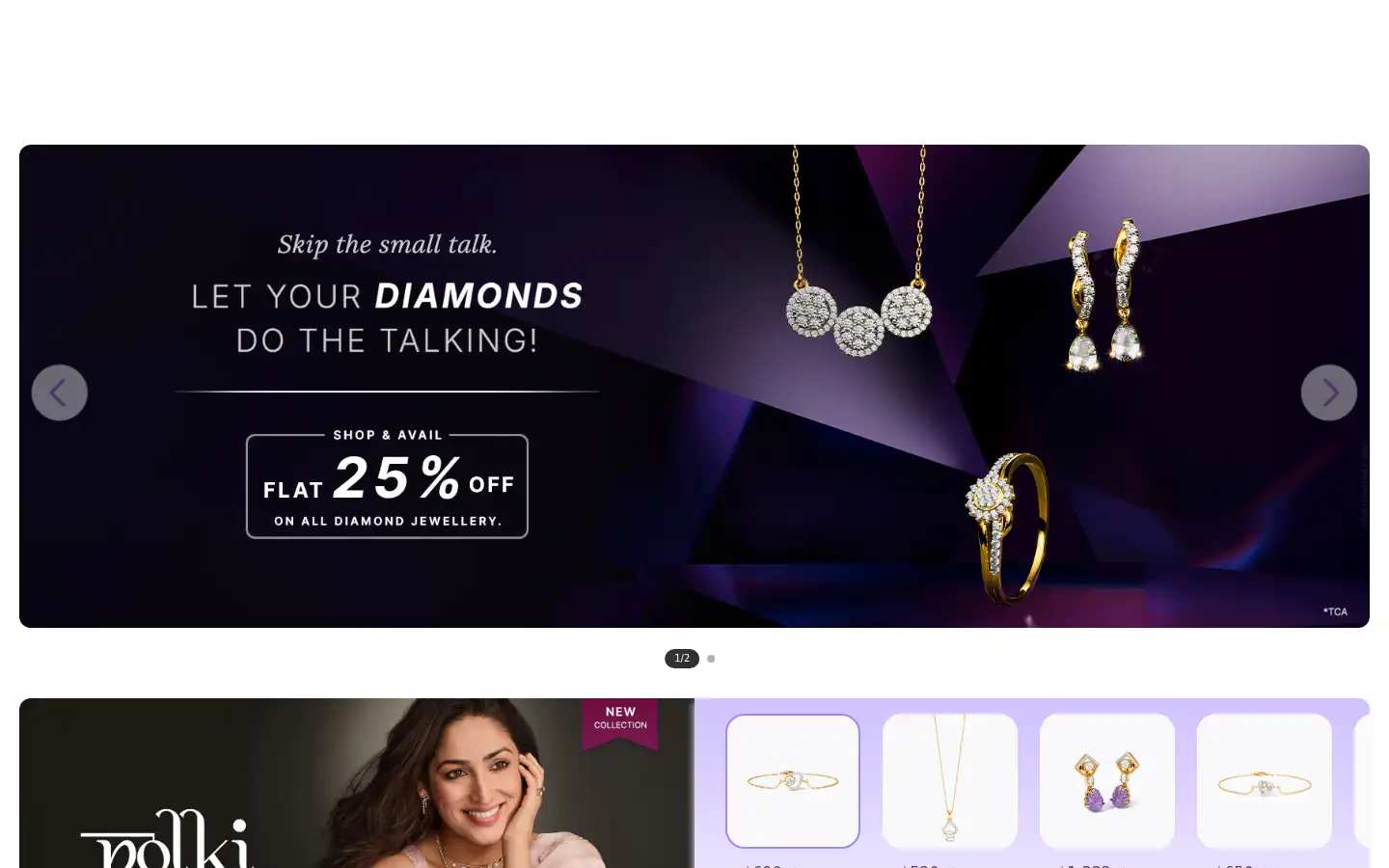 Screenshot of caratlane.com