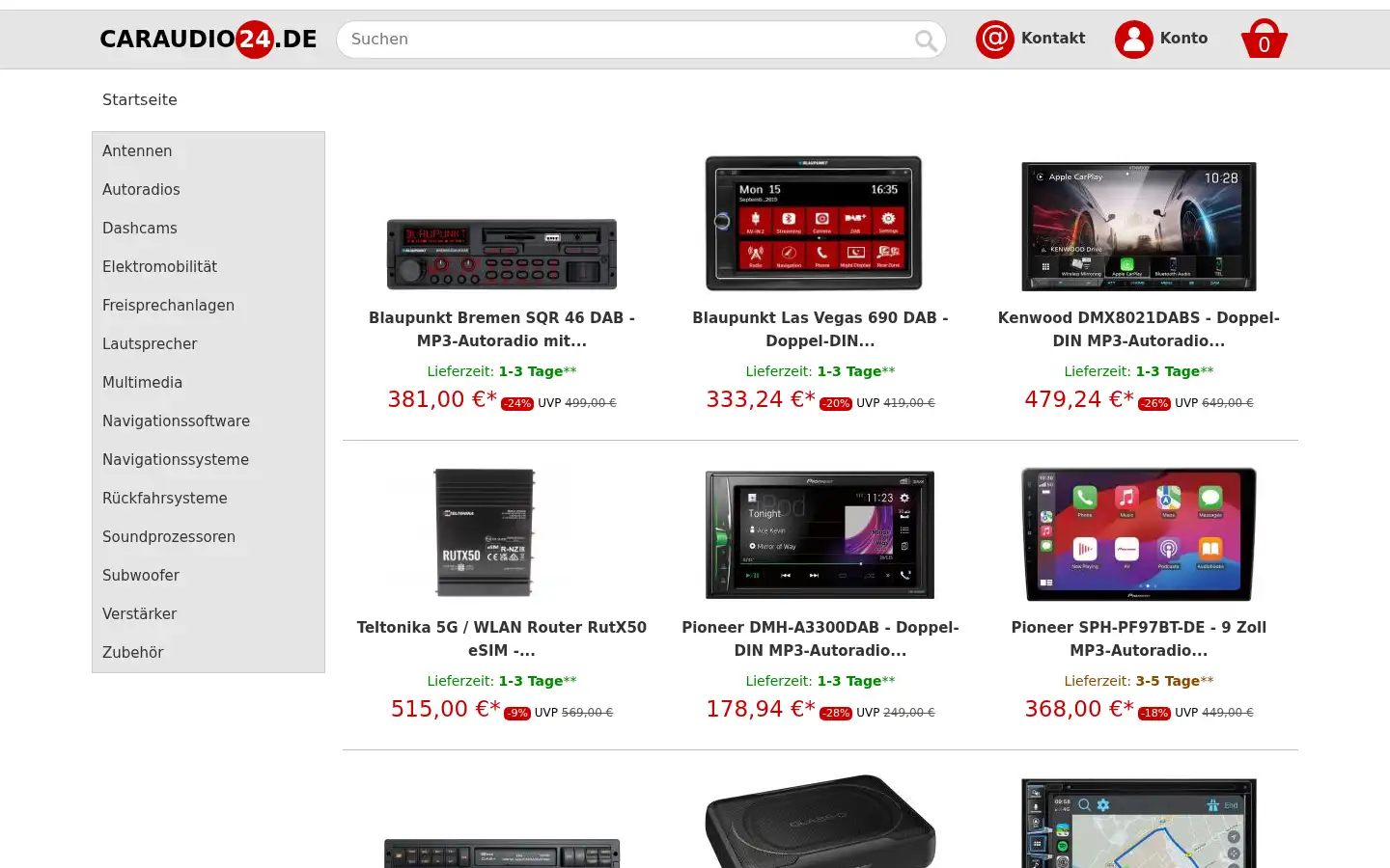 Screenshot of caraudio24.de
