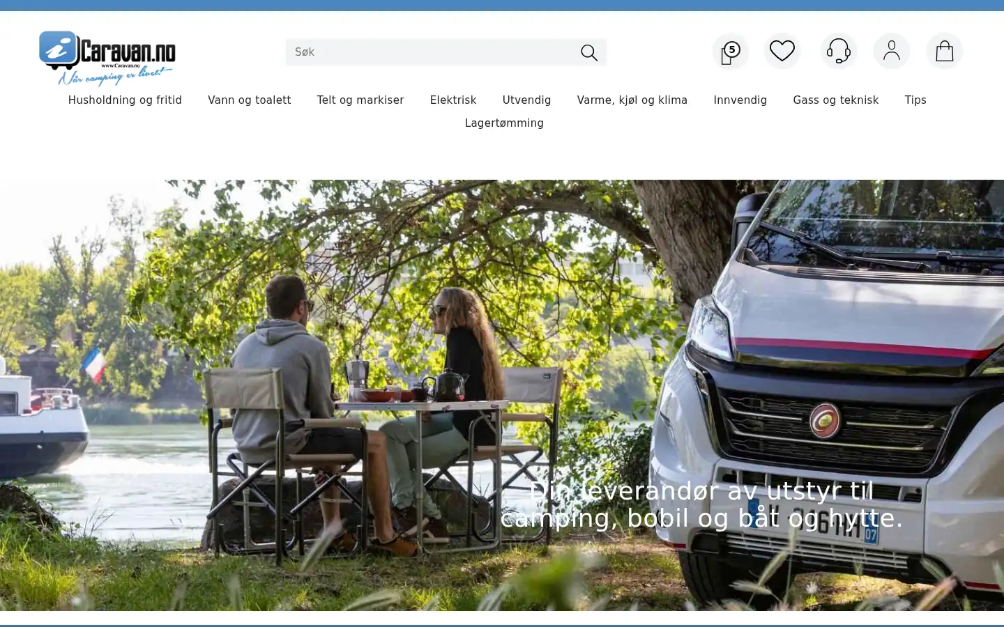 Screenshot of caravan.no