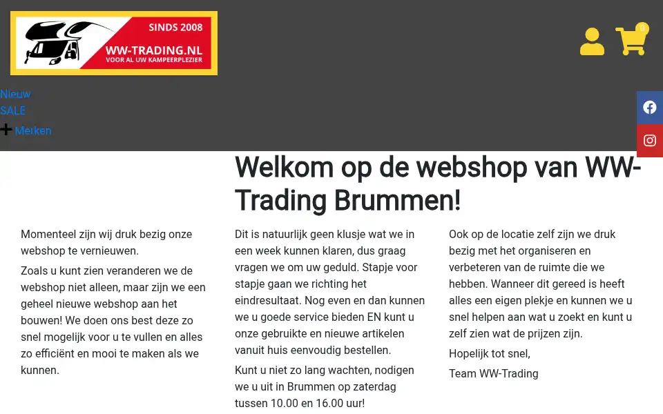 Screenshot of caravancamperonderdelen.nl