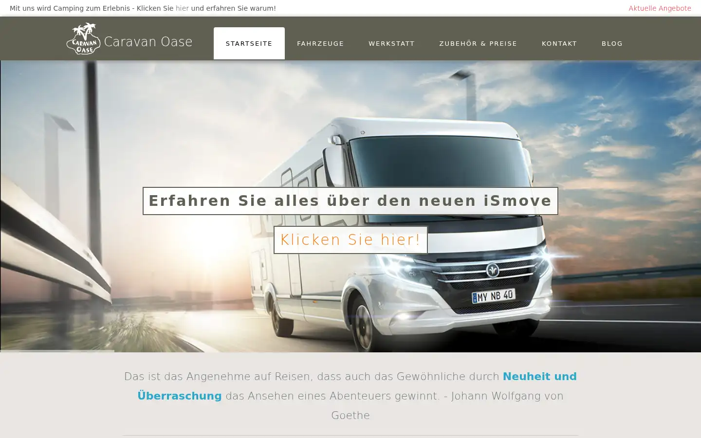 Screenshot of caravanoase.de