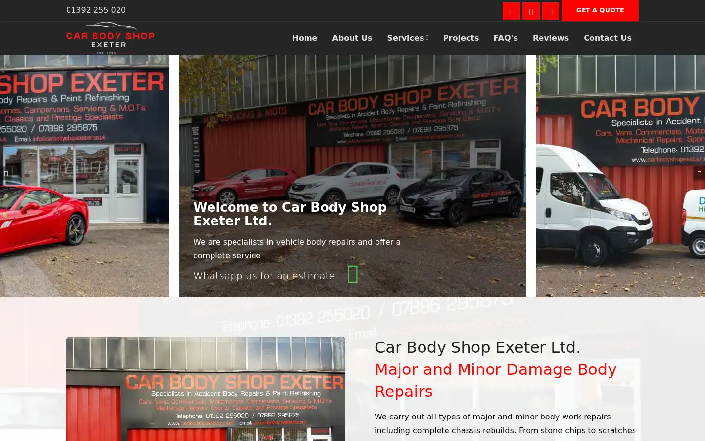 Screenshot of carbodyshopexeter.co.uk