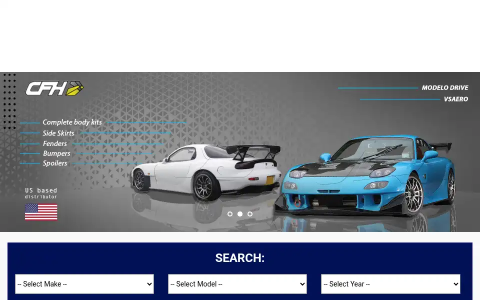 Screenshot of carbonfiberhoods.com