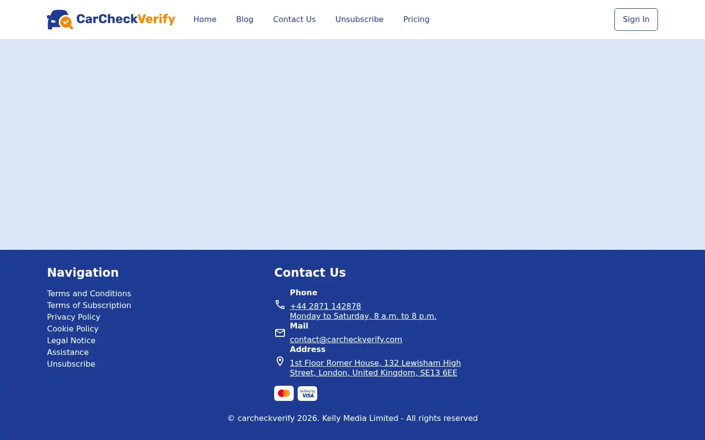 Screenshot of carcheckverify.com