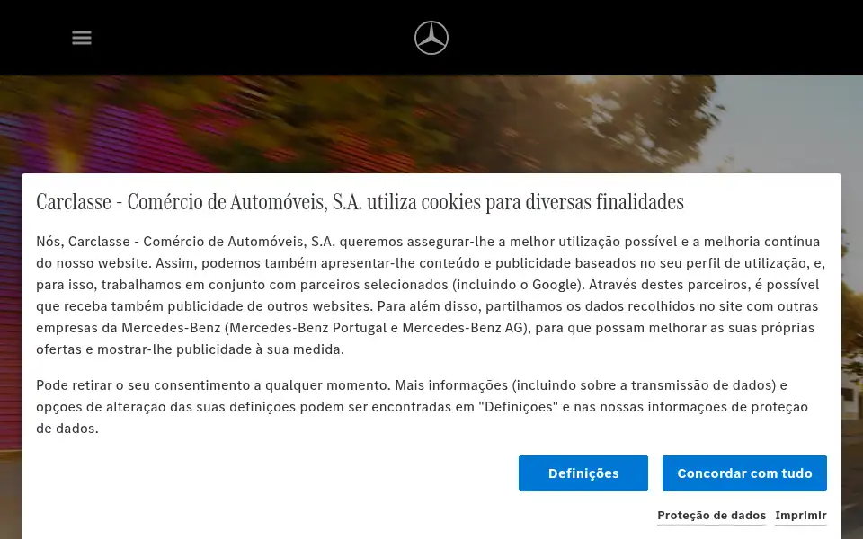 Screenshot of carclasse.mercedes-benz.pt