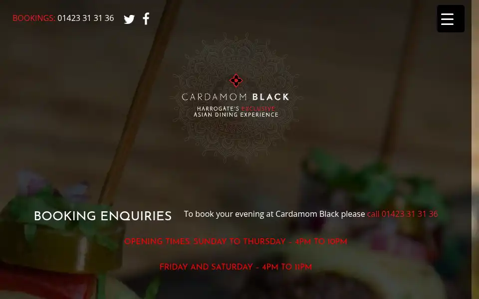 Screenshot of cardamomblack.co.uk