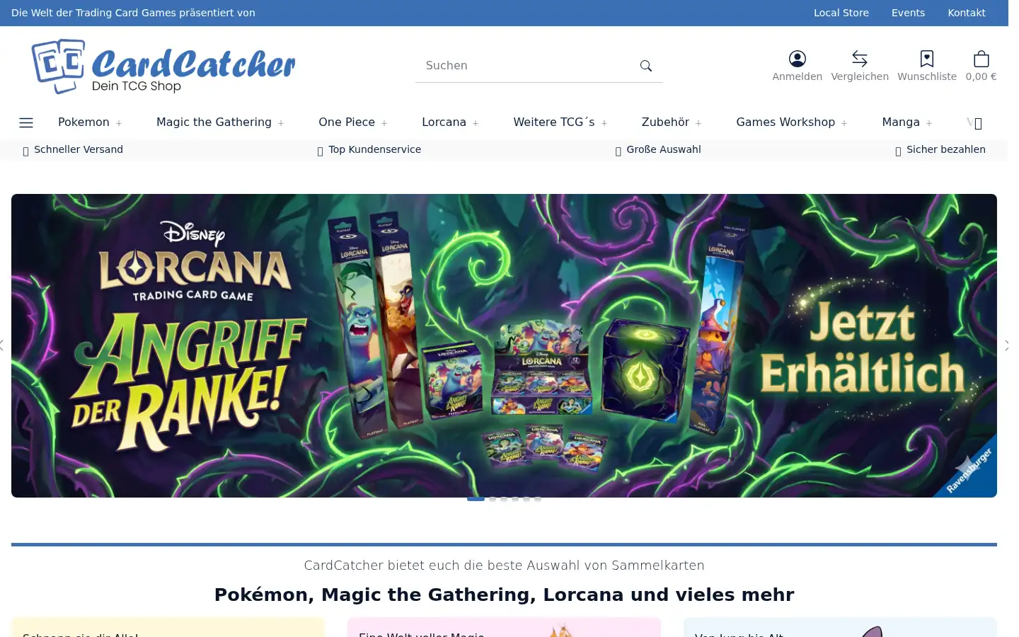 Screenshot of cardcatcher.de