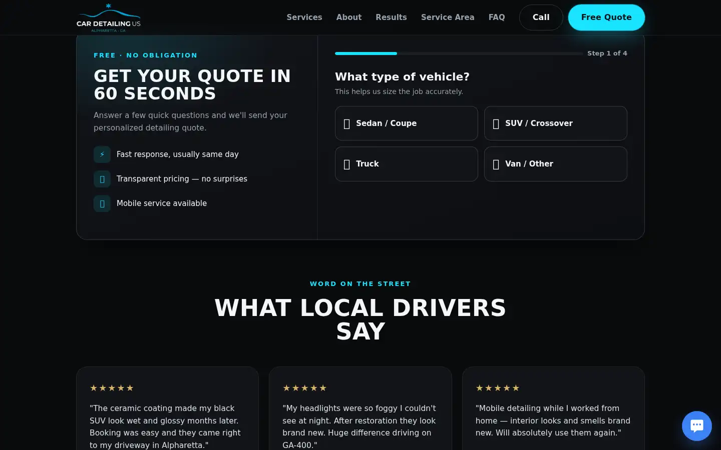 Screenshot of cardetailingus.com