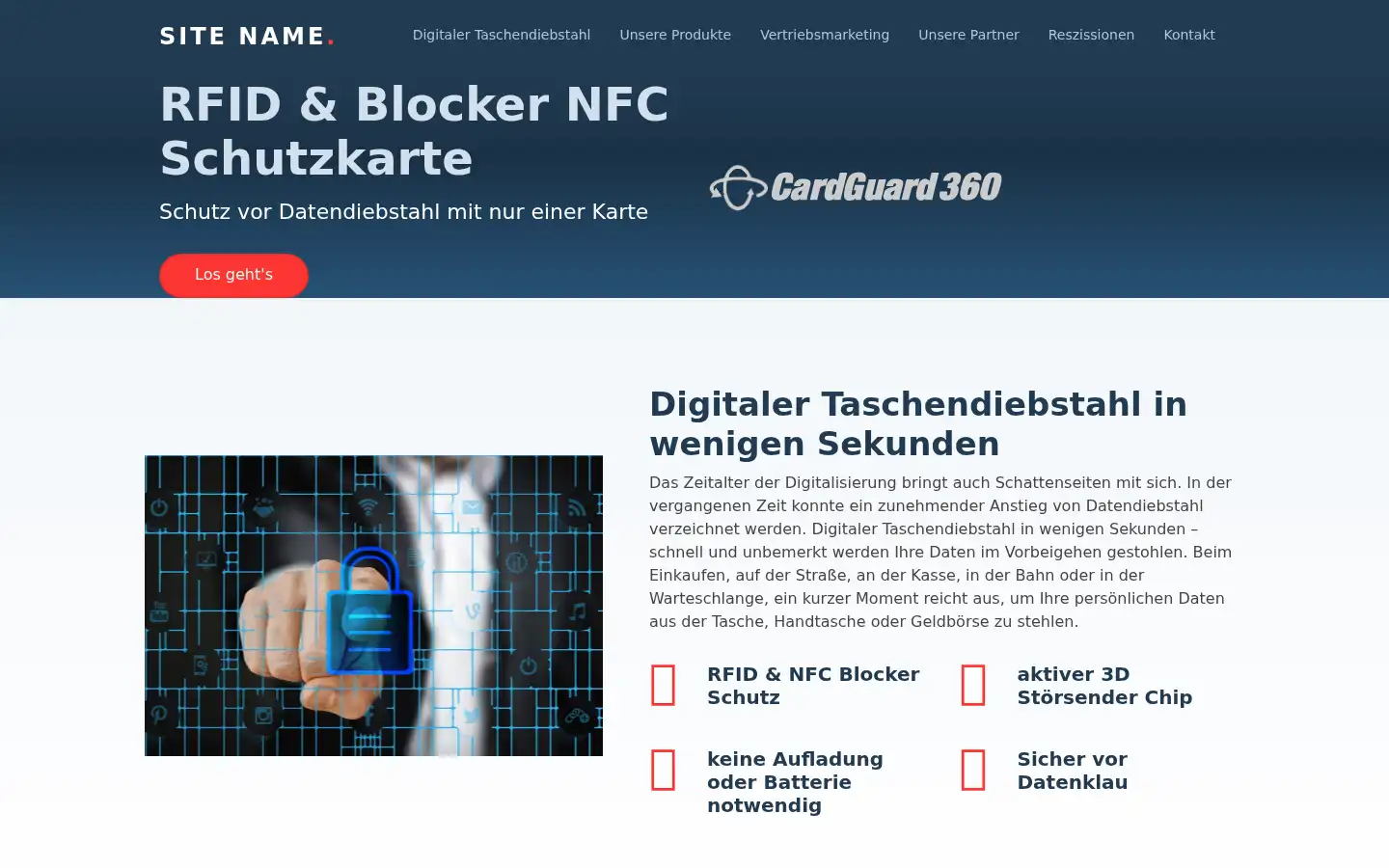 Screenshot of cardguard360.de