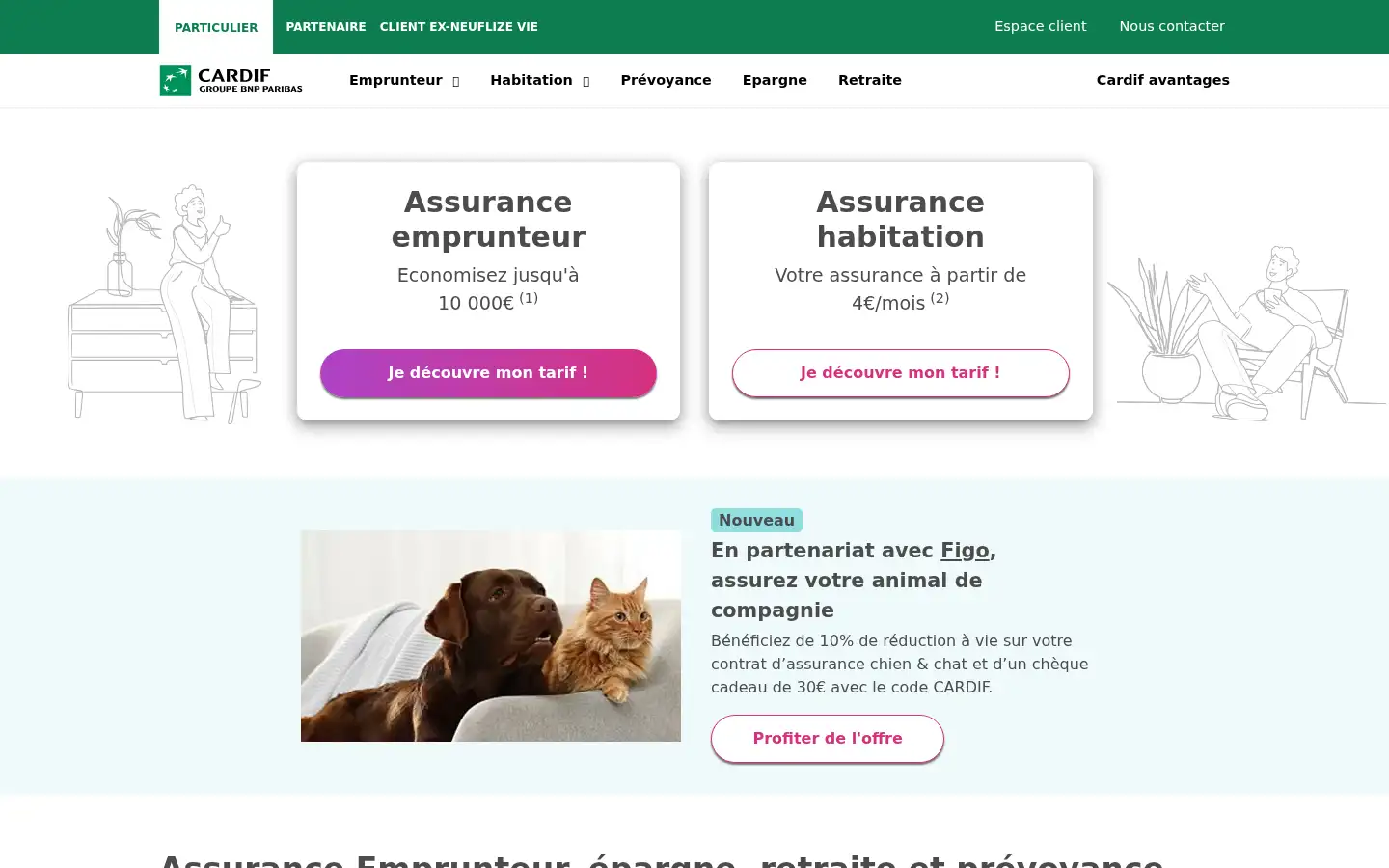Screenshot of cardif.fr