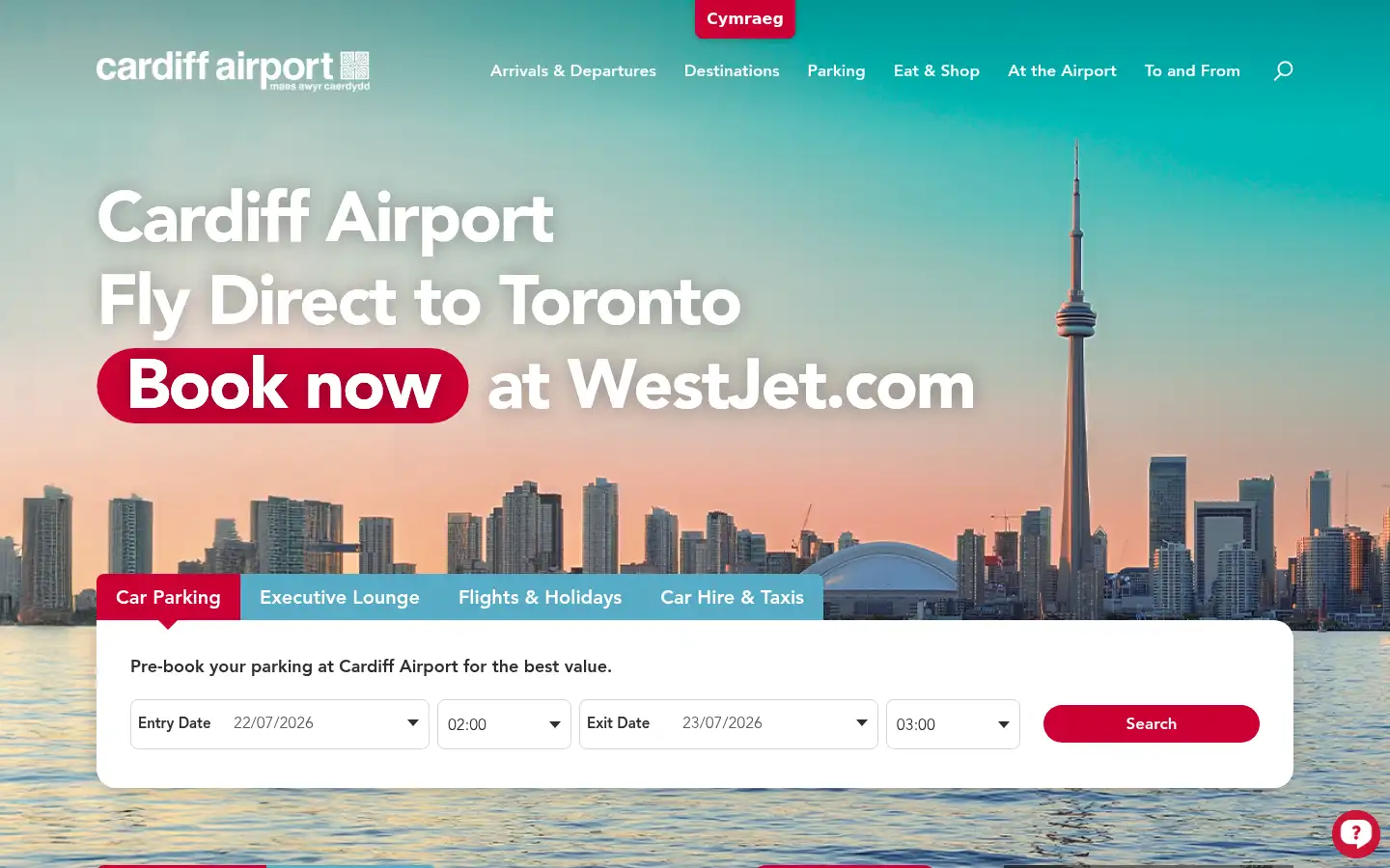 Screenshot of cardiff-airport.com