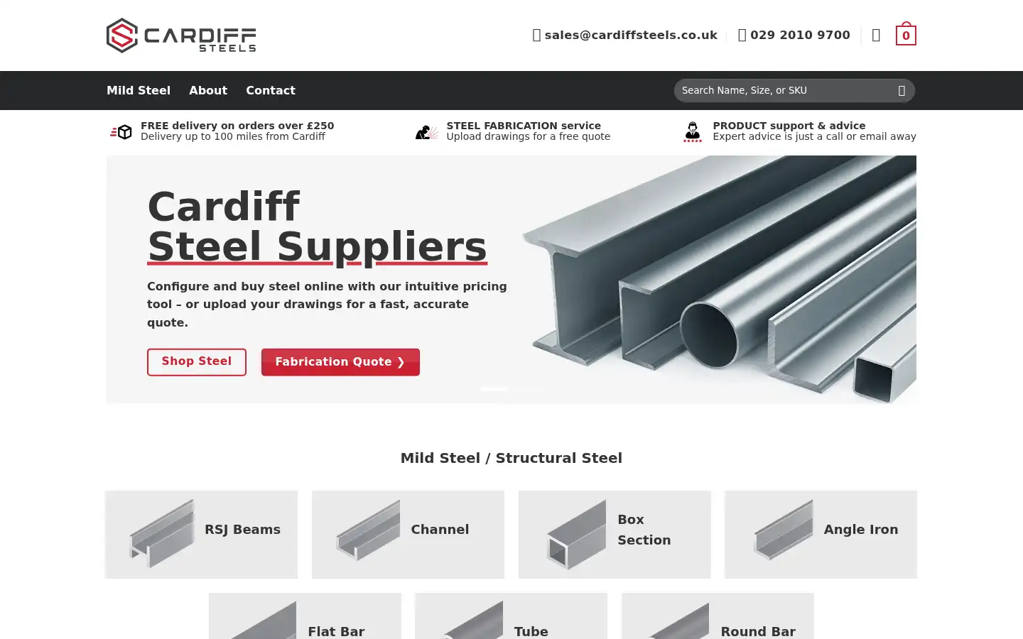 Screenshot of cardiffsteels.co.uk