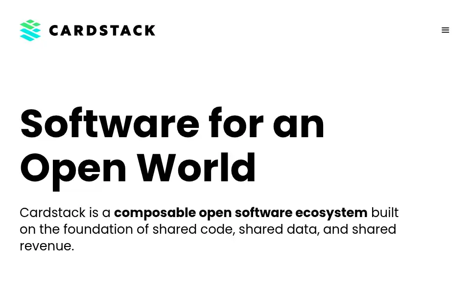 Screenshot of cardstack.com