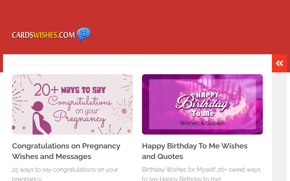 Screenshot of cardswishes.com