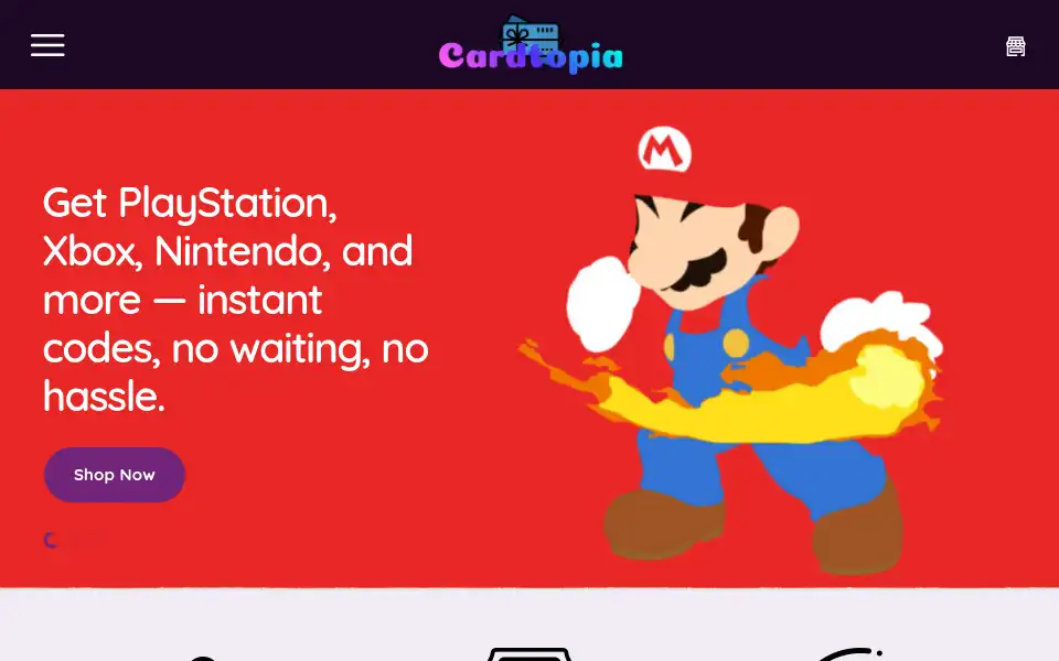 Screenshot of cardtopia.net