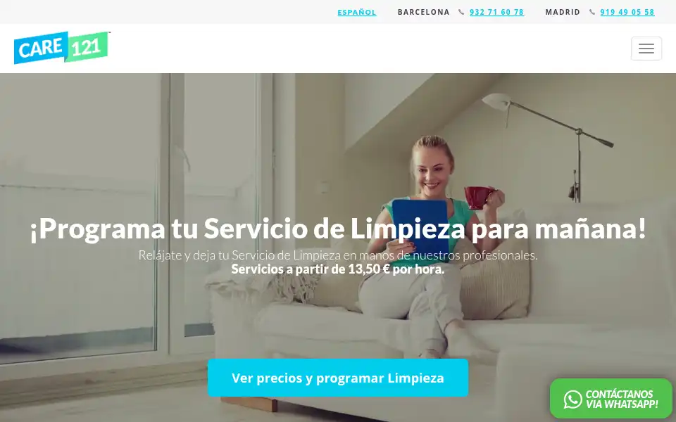 Screenshot of care121.es