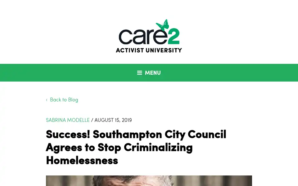 Screenshot of care2.com