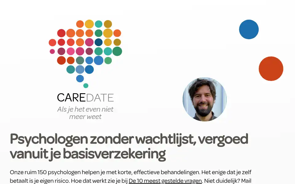Screenshot of caredate.nl