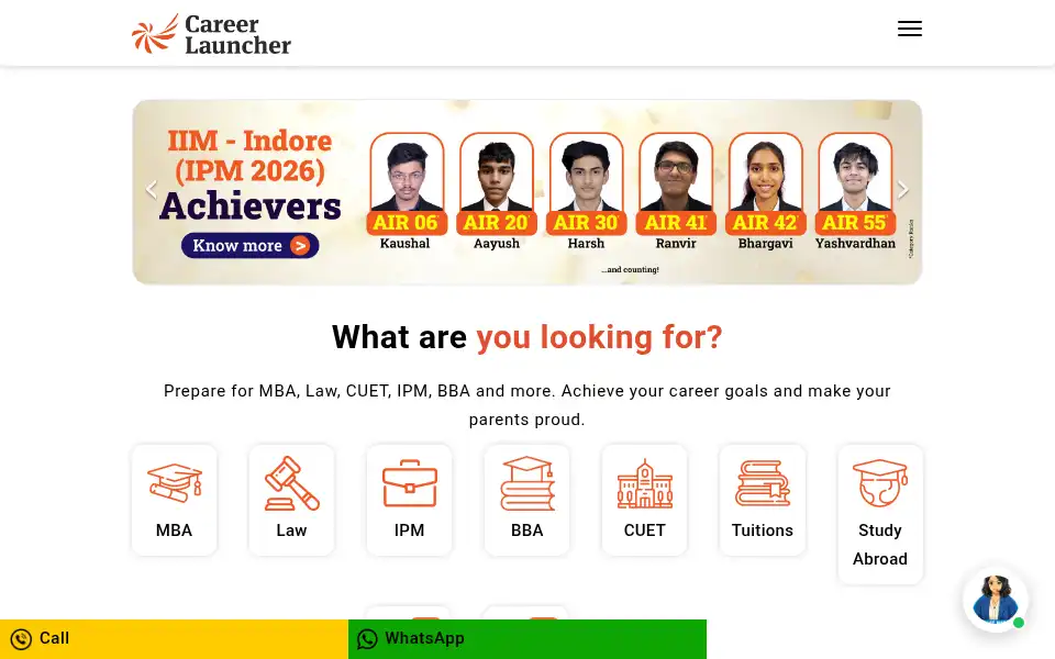 Screenshot of careerlauncher.com
