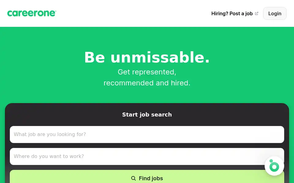 Screenshot of careerone.com.au