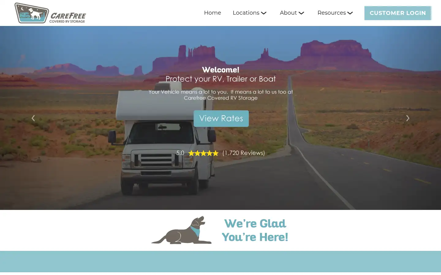 Screenshot of carefreecoveredrvstorage.com