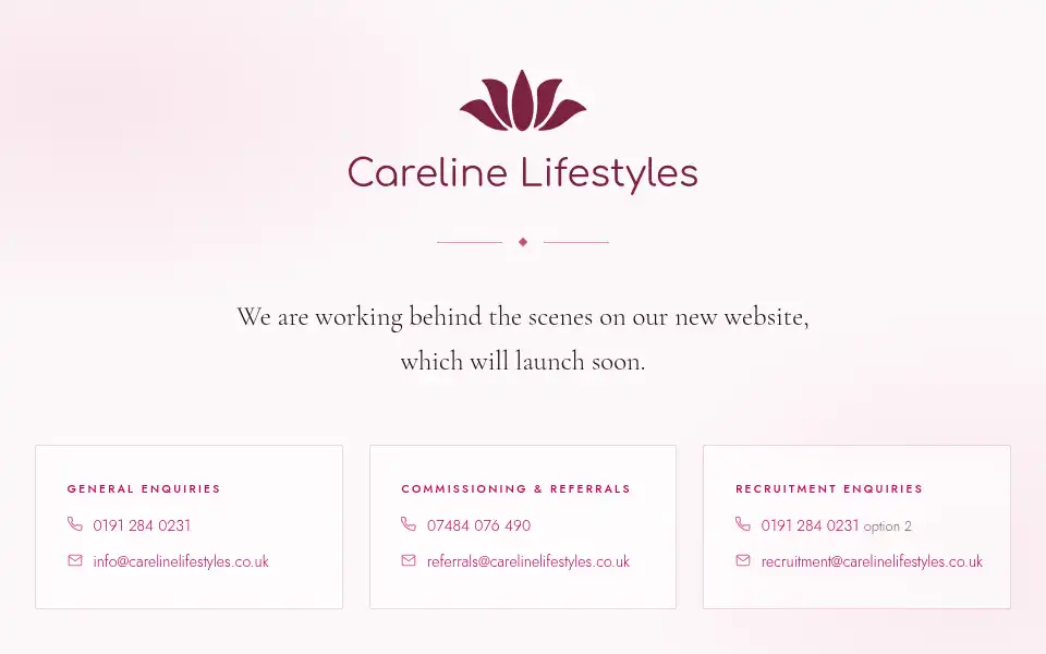 Screenshot of carelinelifestyles.co.uk