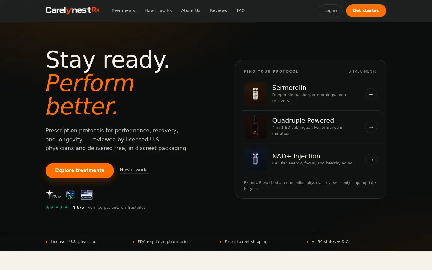 Screenshot of carelynest.com