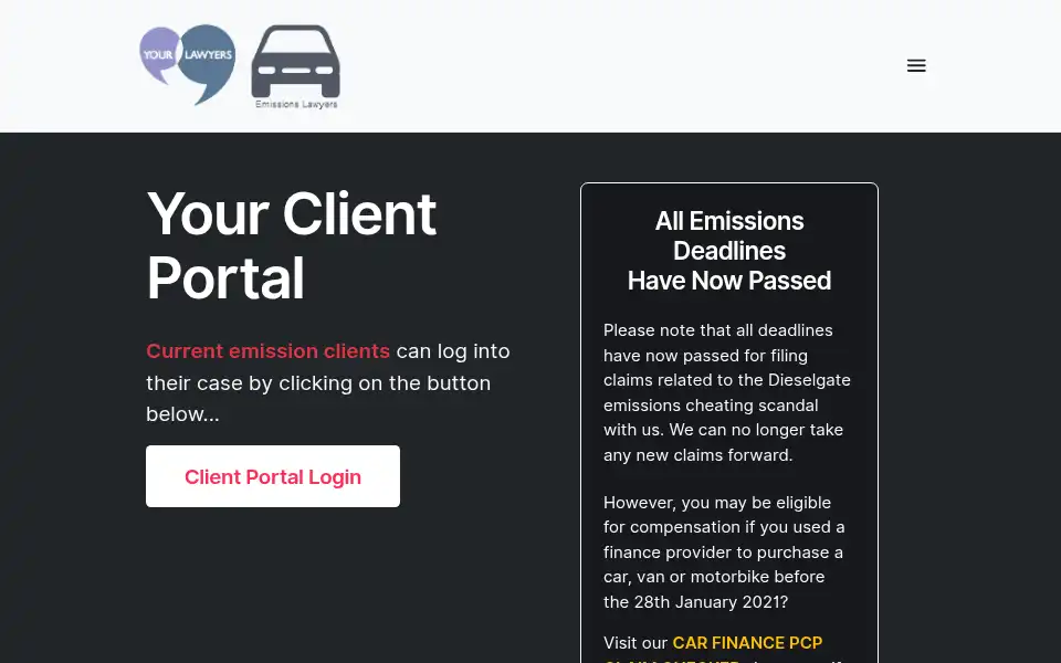 Screenshot of caremissionslawyers.co.uk