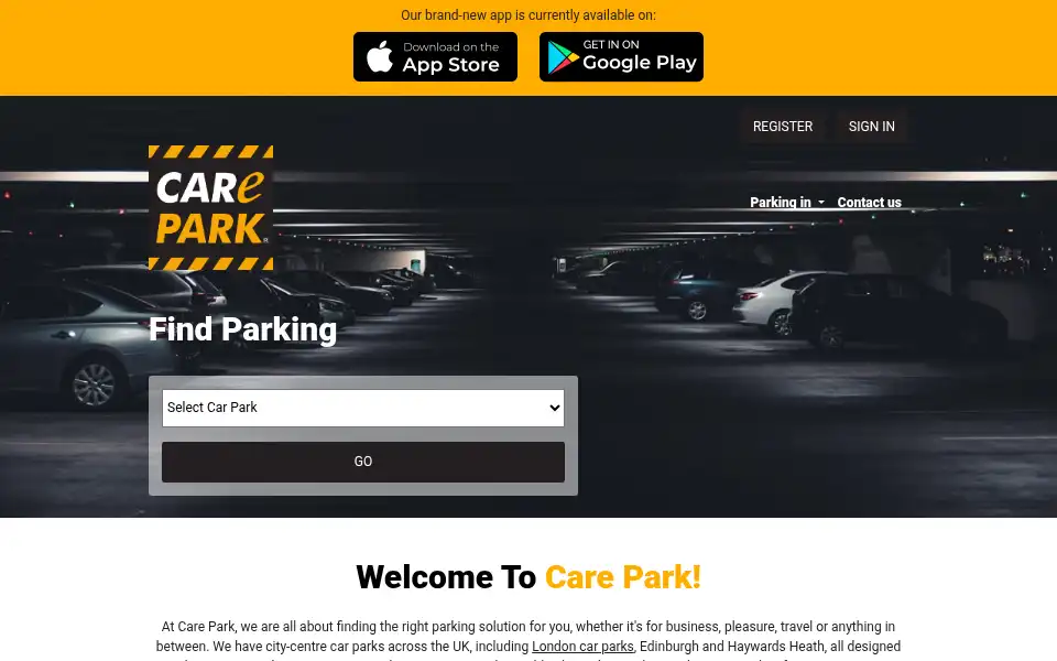 Screenshot of carepark-airportparking.co.uk