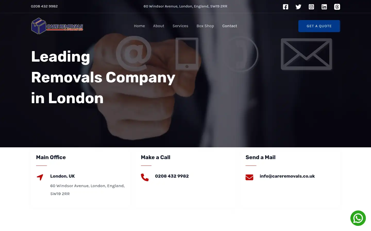 Screenshot of careremoval.co.uk