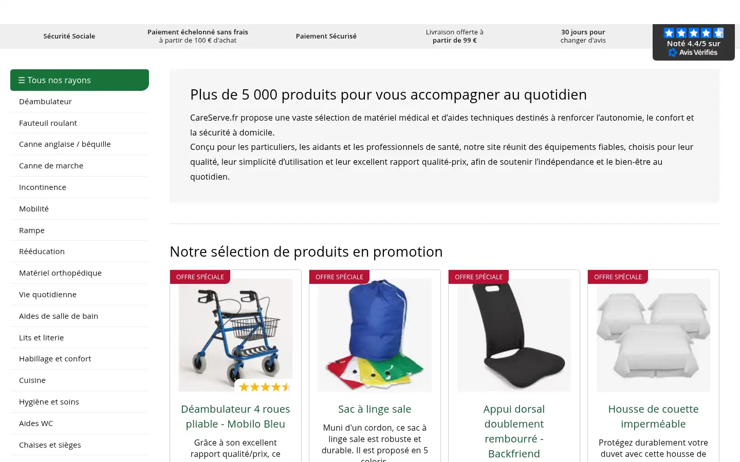 Screenshot of careserve.fr