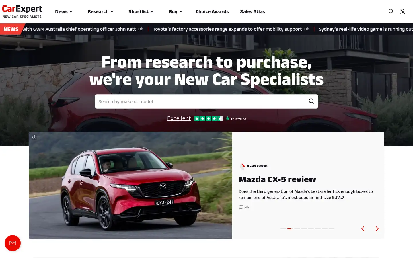 Screenshot of carexpert.com.au