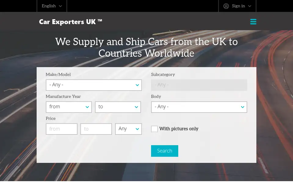 Screenshot of carexporters.co.uk