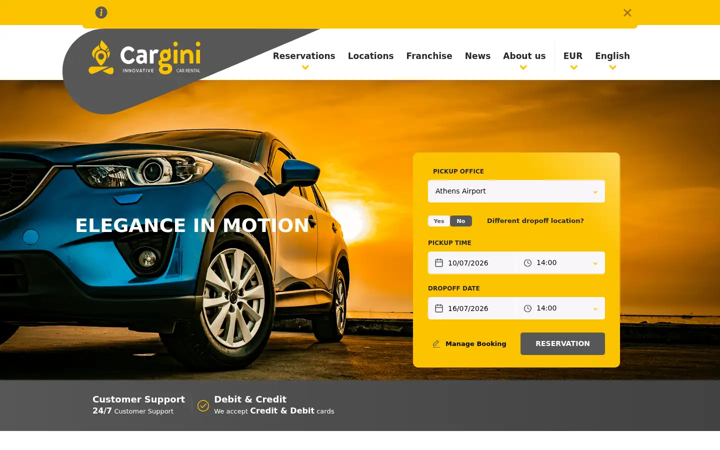 Screenshot of cargini.rent