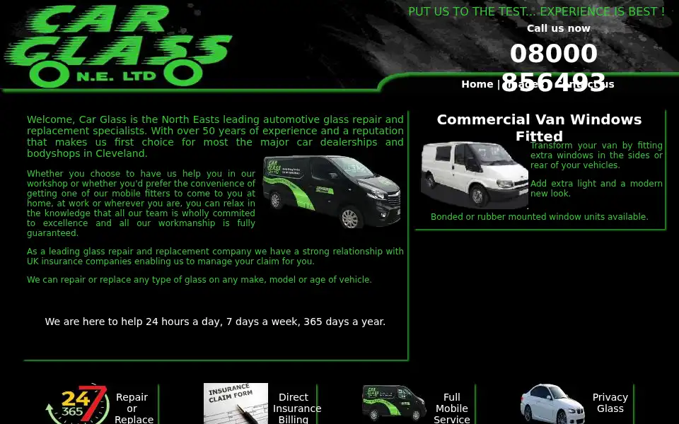 Screenshot of carglassnortheast.co.uk
