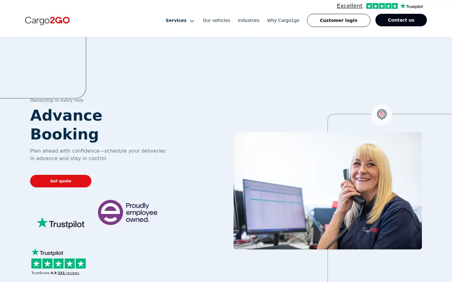 Screenshot of cargo2go.com