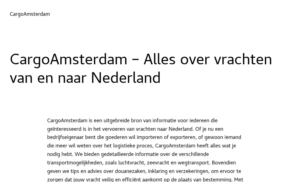Screenshot of cargoamsterdam.nl