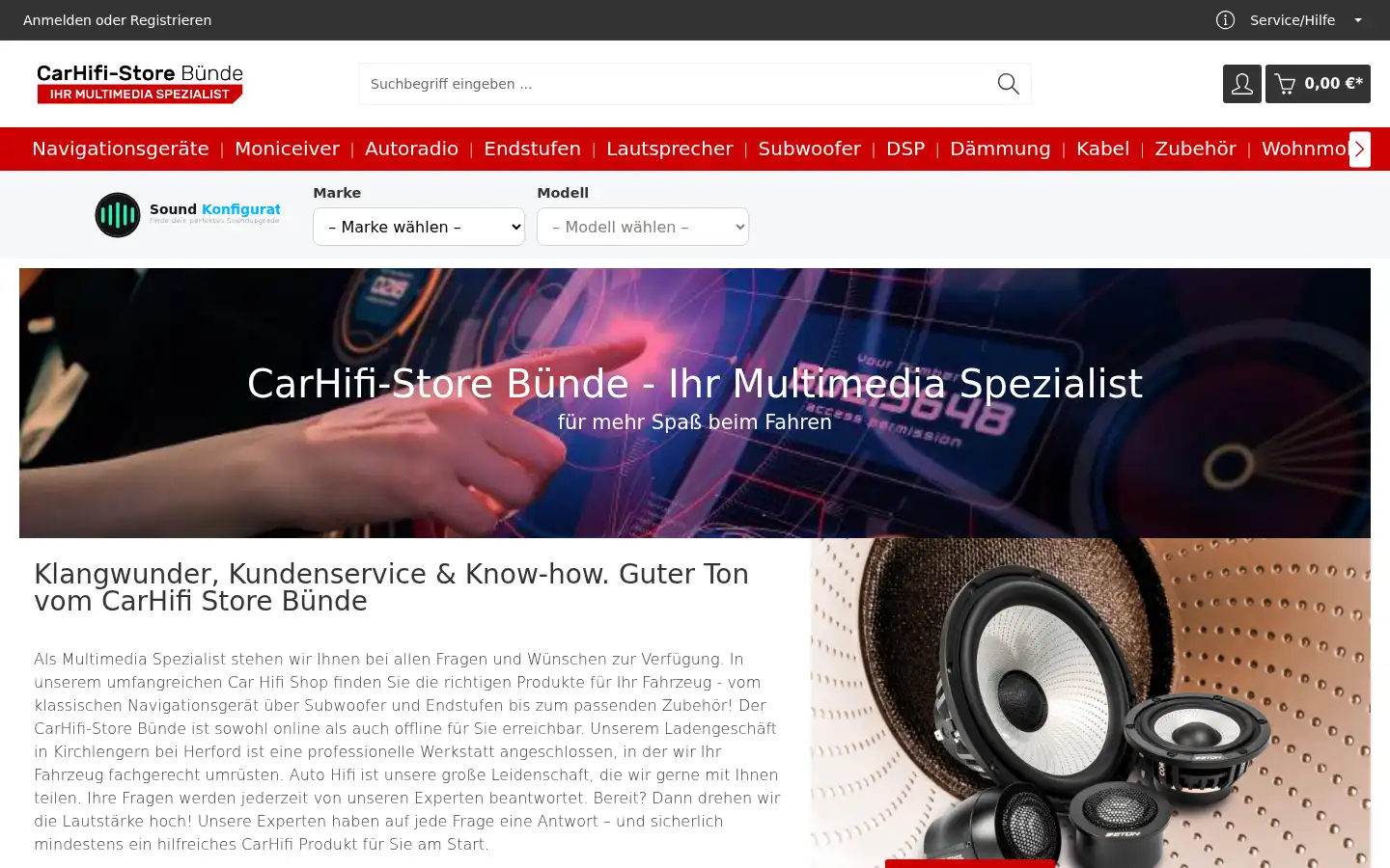 Screenshot of carhifi-store-buende.de