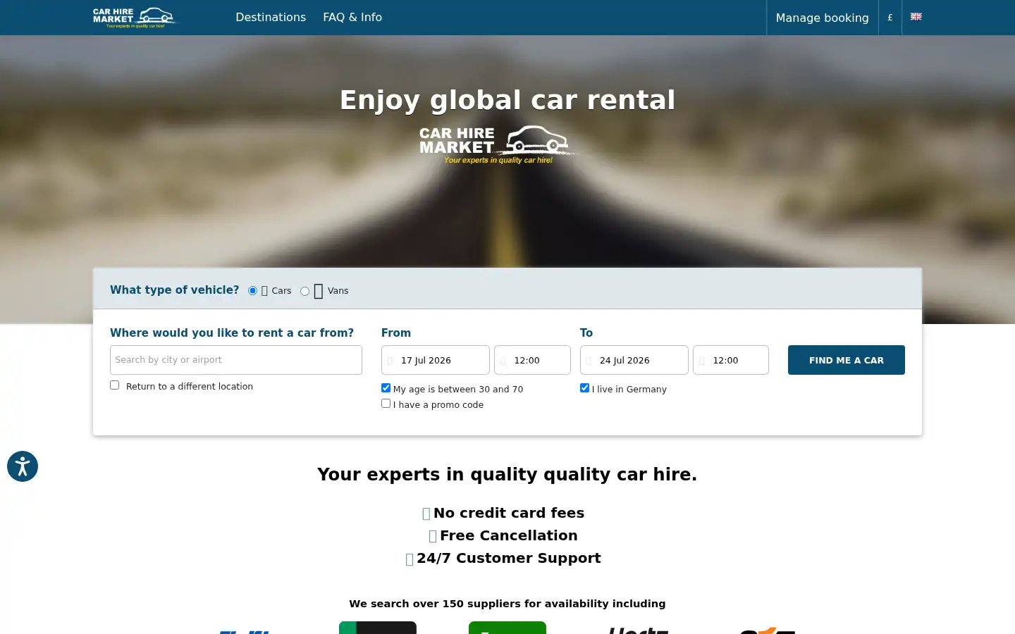Screenshot of carhiremarket.com