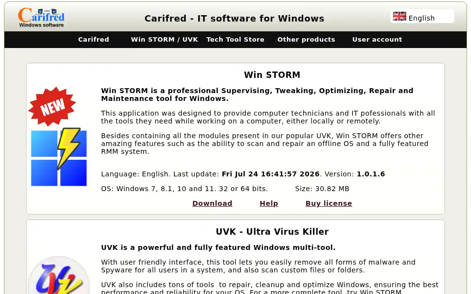 Screenshot of carifred.com