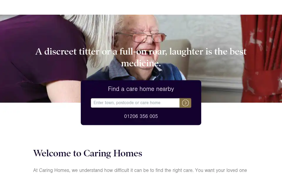 Screenshot of caringhomes.org