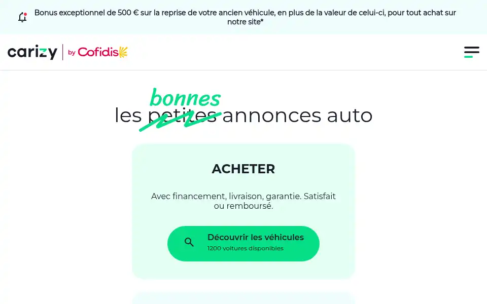 Screenshot of carizy.com