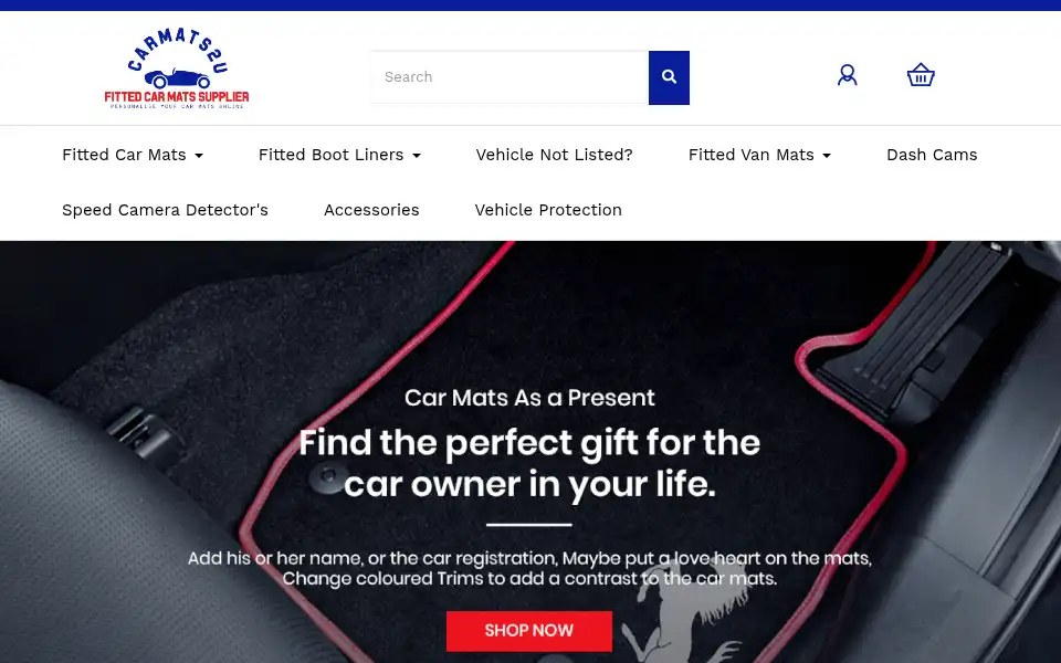 Screenshot of carmats2u.co.uk