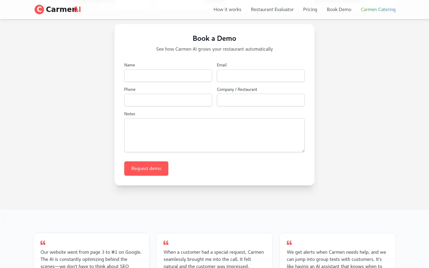 Screenshot of carmenai.co