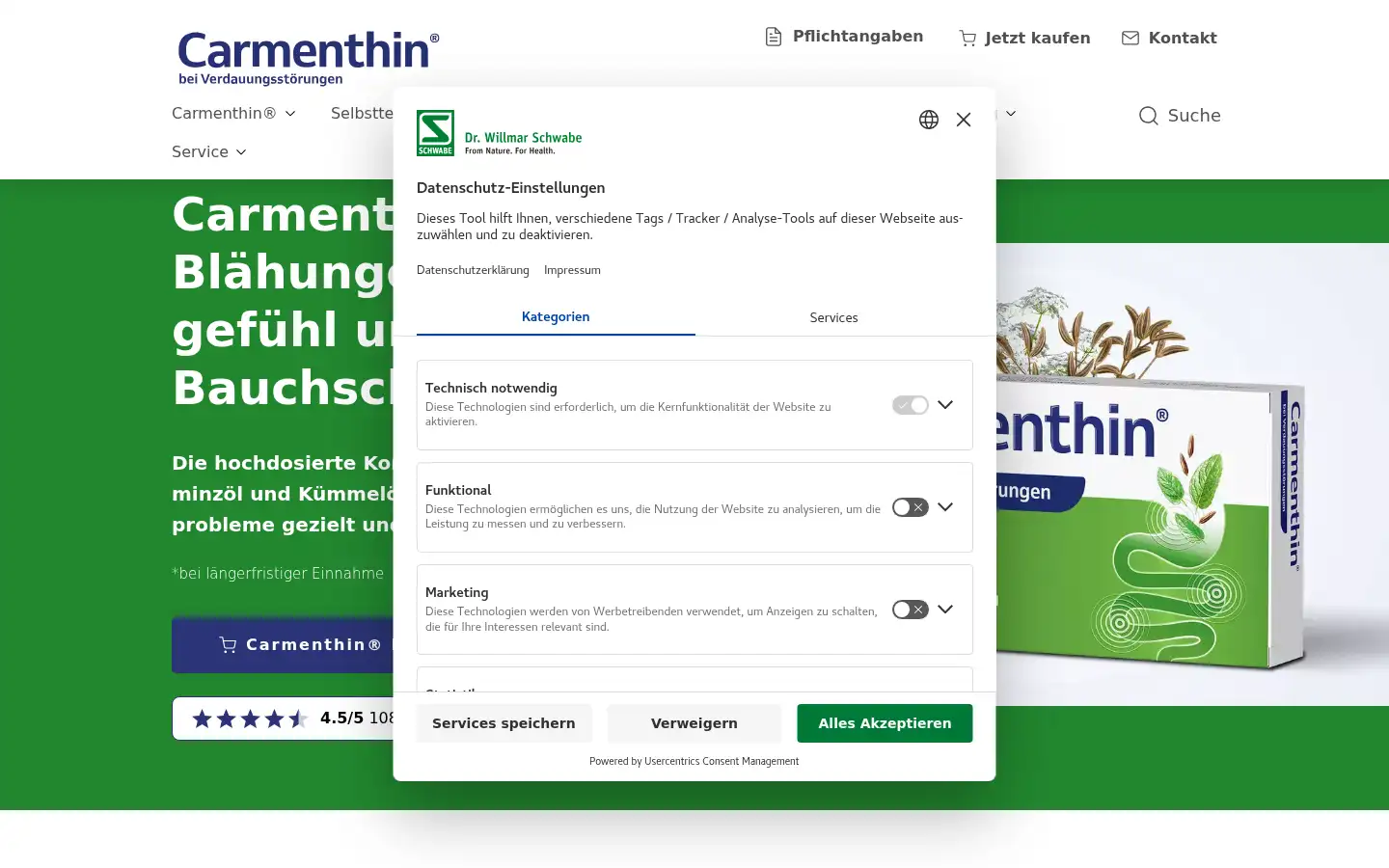 Screenshot of carmenthin.de