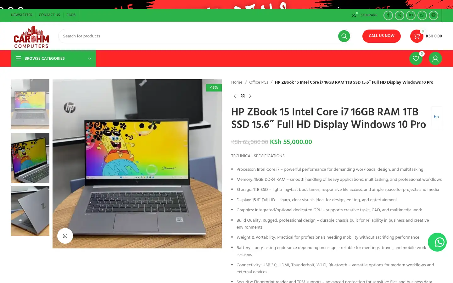 Screenshot of carohmcomputers.com