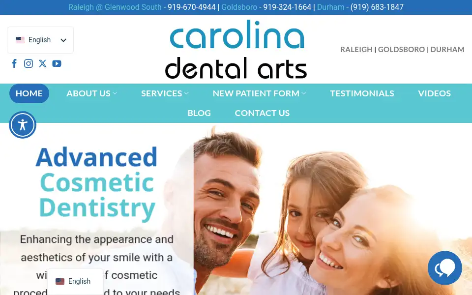 Screenshot of carolinadentalarts.com